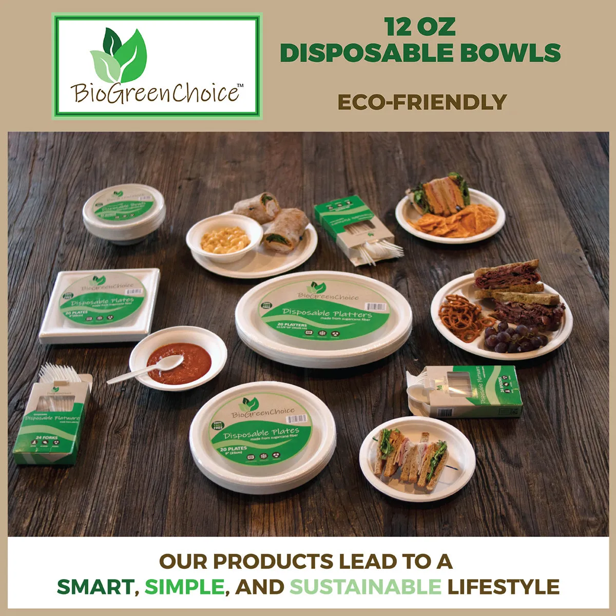 12 oz Eco-Friendly Disposable Soup Bowls