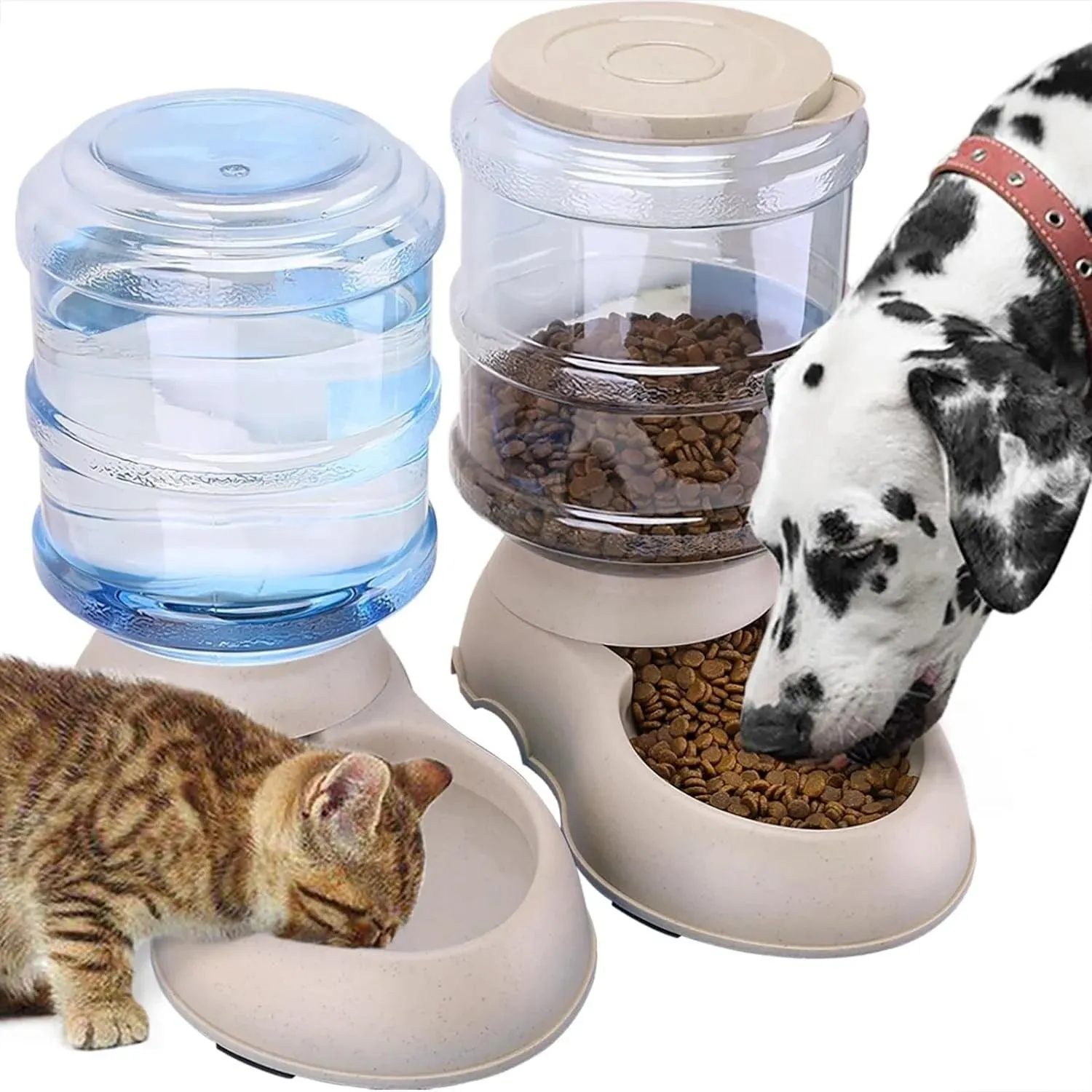 Automatic 3.75L Pet Feeder & Water Dispenser - Detachable Design for Cats and Dogs