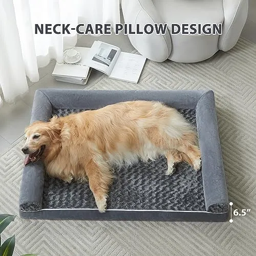 BFPETHOME Dog Beds for Large Dogs, Orthopedic Dog Bed for Medium Large Dogs,Big Waterproof Couch Dog Pet Bed with Removable Washable Cover