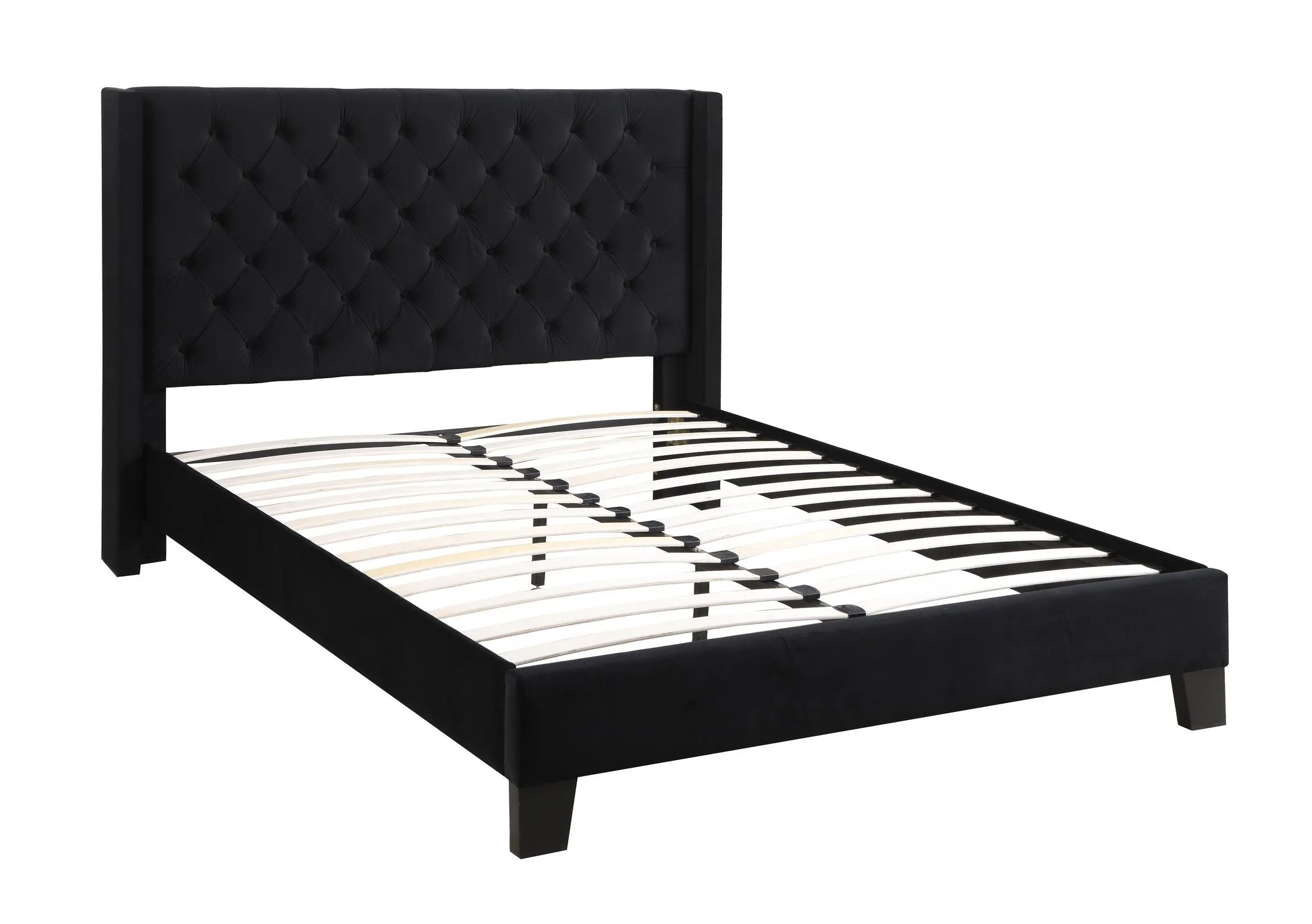 Black Premium Fabric Platform Bed- Queen or King- Model #7007B