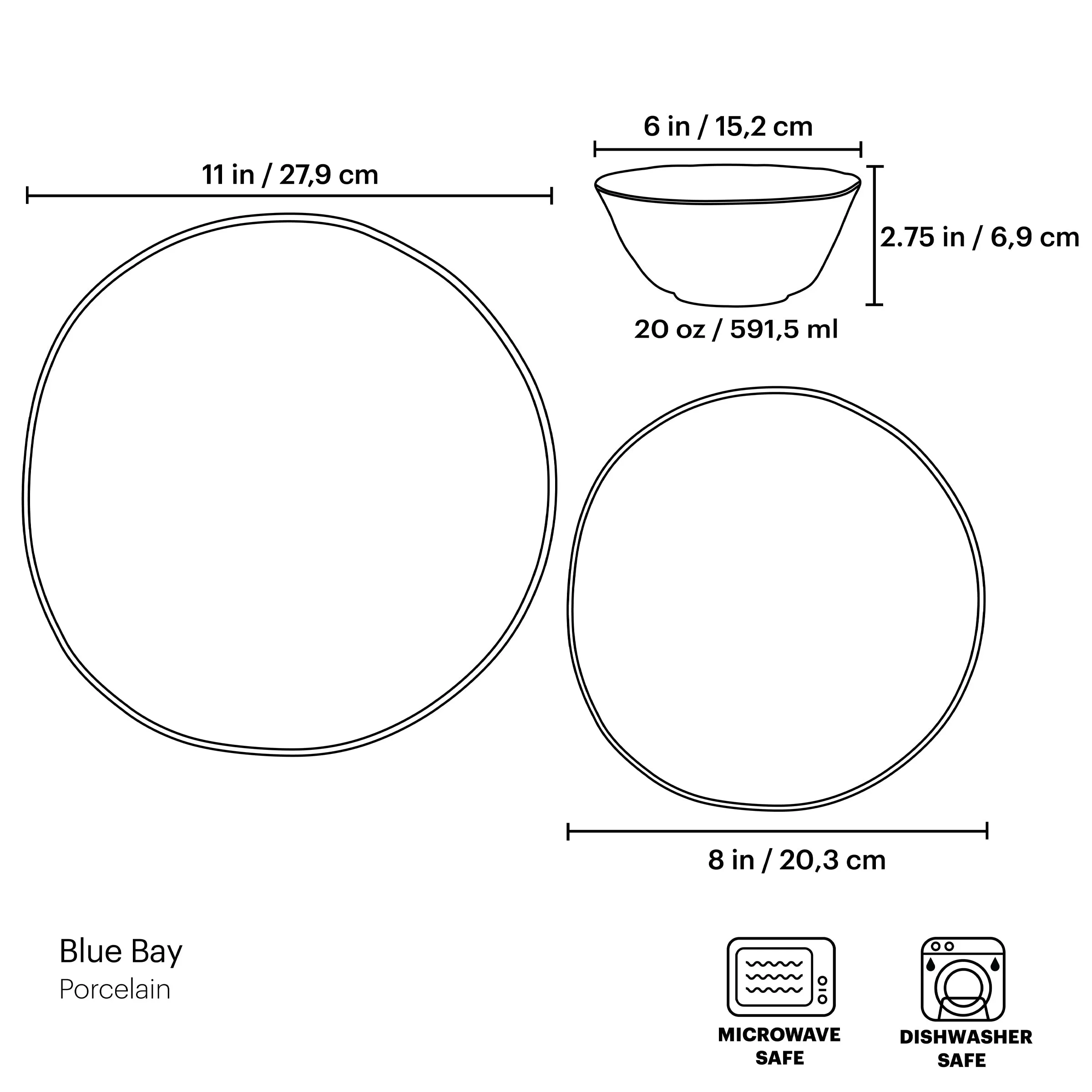 Blue Bay 12-Piece Dinnerware Set