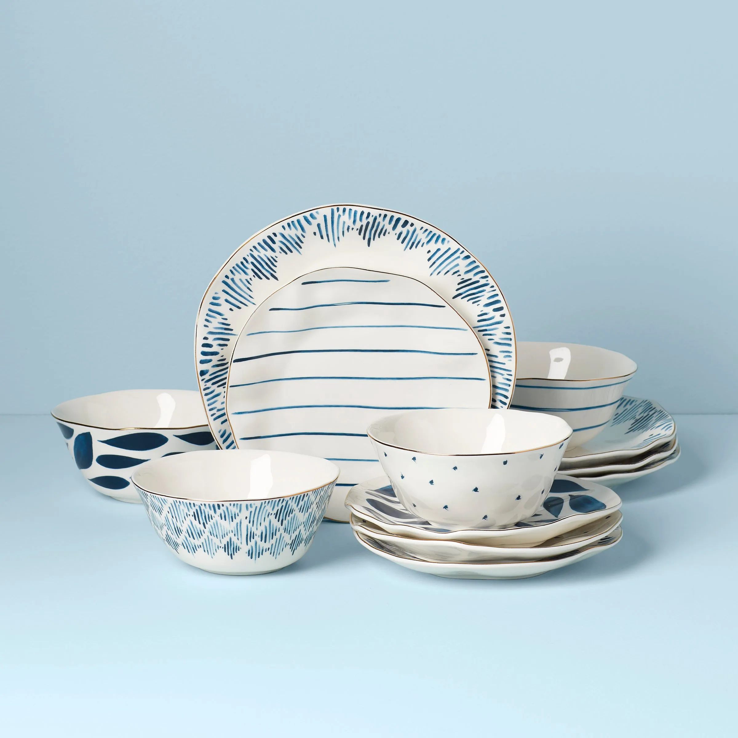 Blue Bay 12-Piece Dinnerware Set