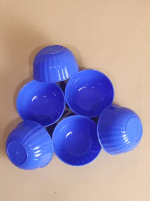 Blue Pack Of 6 Plastic Bowls MB14