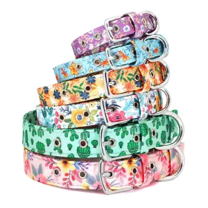 Bohemian Style Floral Dog Collar - Durable Nylon