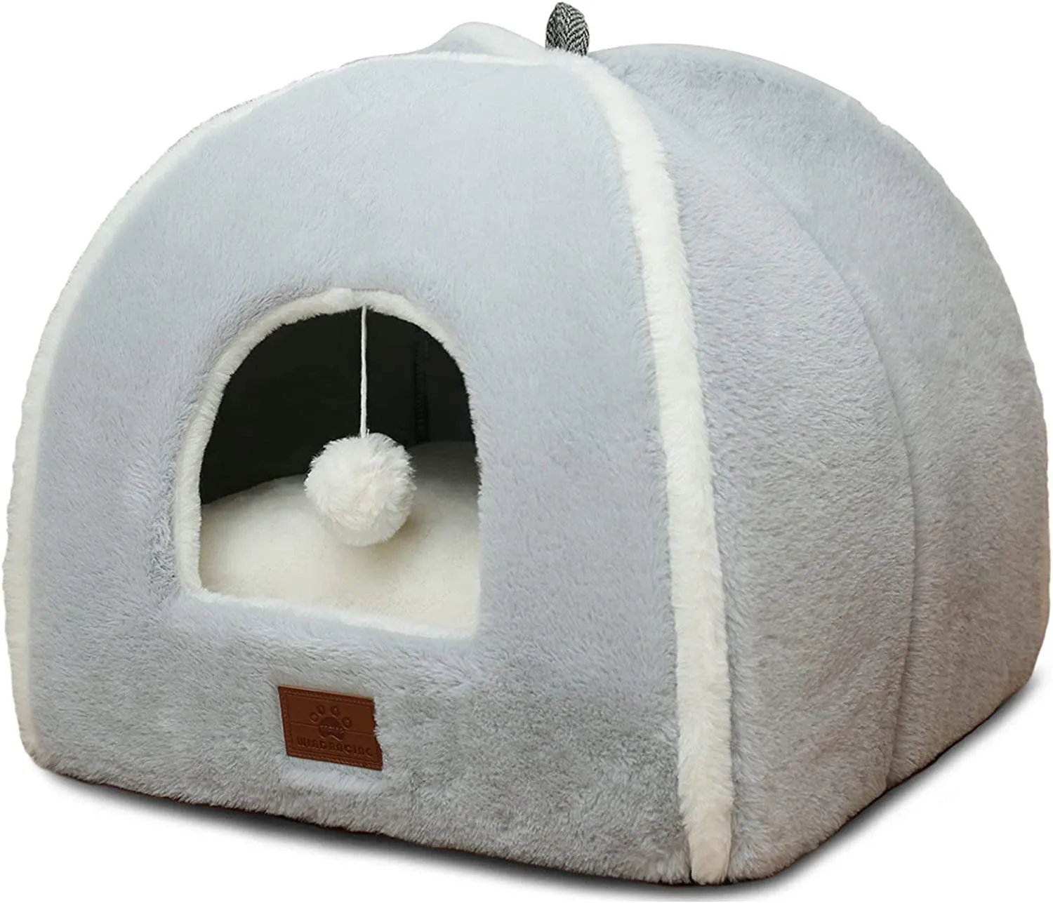 Cat Bed for Indoor Cats - Cat House Tent with Removable Washable Cushioned Pillow, Soft and Self Warming Kitten Beds & Furniture, Pet Bed