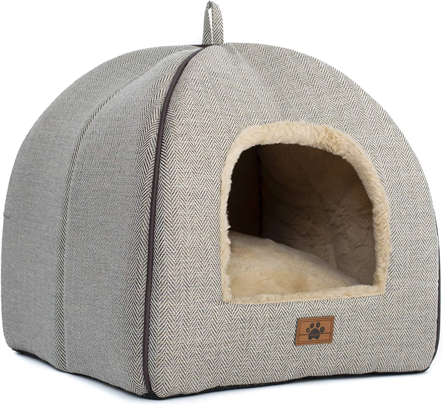 Cat Bed for Indoor Cats - Cat House Tent with Removable Washable Cushioned Pillow, Soft and Self Warming Kitten Beds & Furniture, Pet Bed