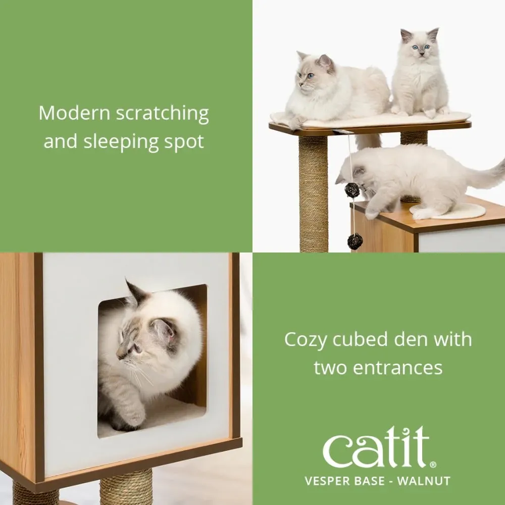 Catit Vesper V-Base In Walnut Cat Condo