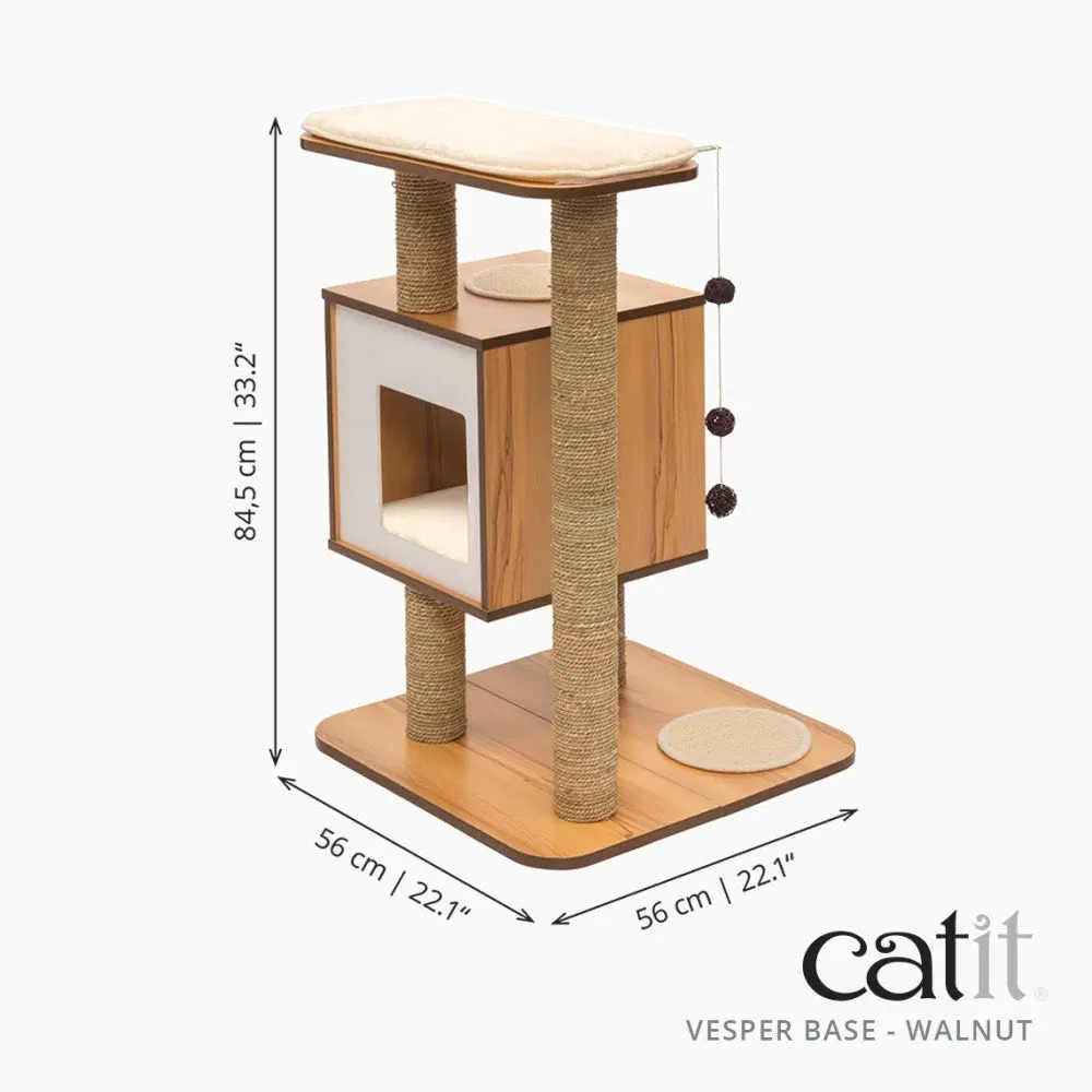 Catit Vesper V-Base In Walnut Cat Condo