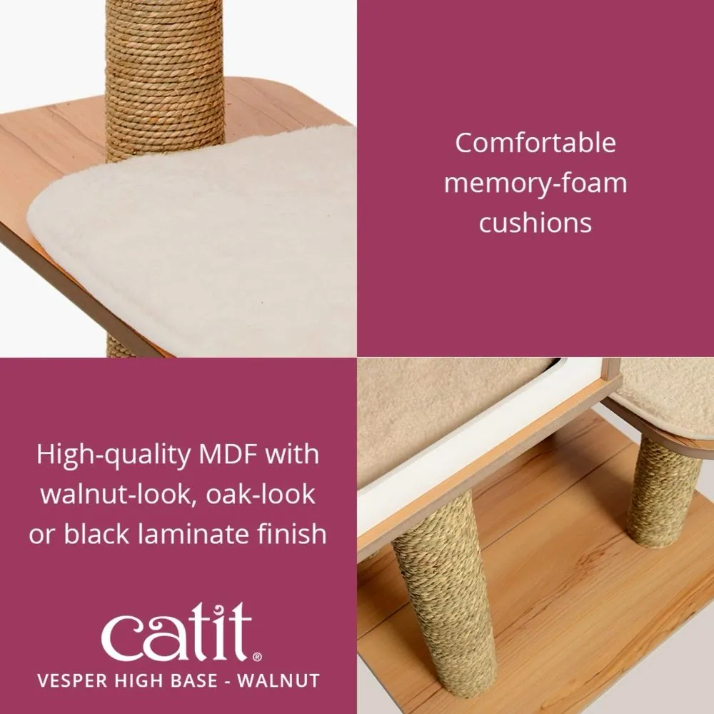 Catit Vesper V-High Base In Walnut Cat Condo