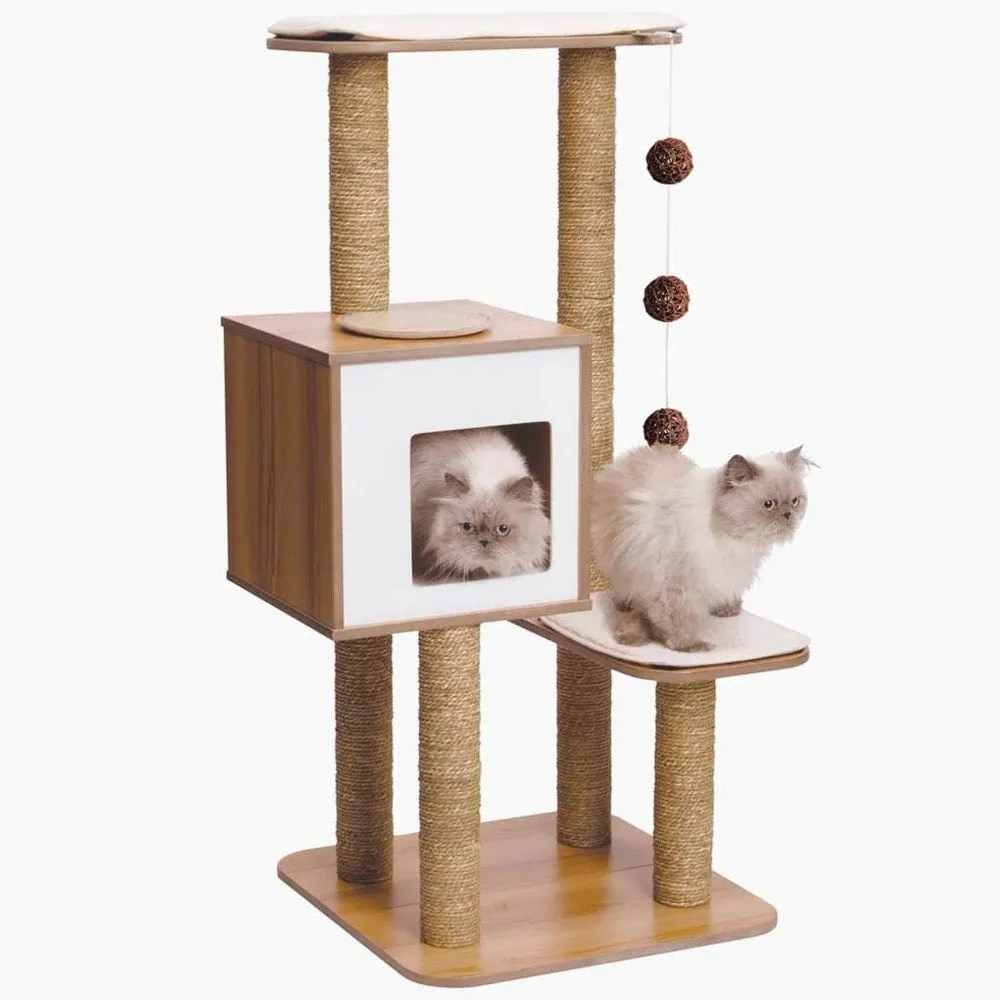 Catit Vesper V-High Base In Walnut Cat Condo