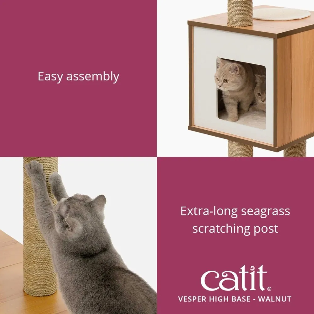 Catit Vesper V-High Base In Walnut Cat Condo