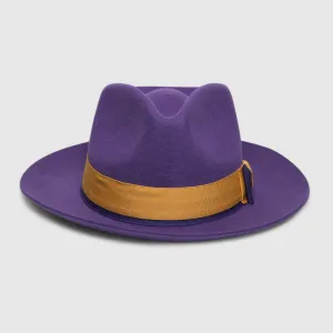 Chokore Urban Glam Fedora Hat with Bowtie Detail (Purple)