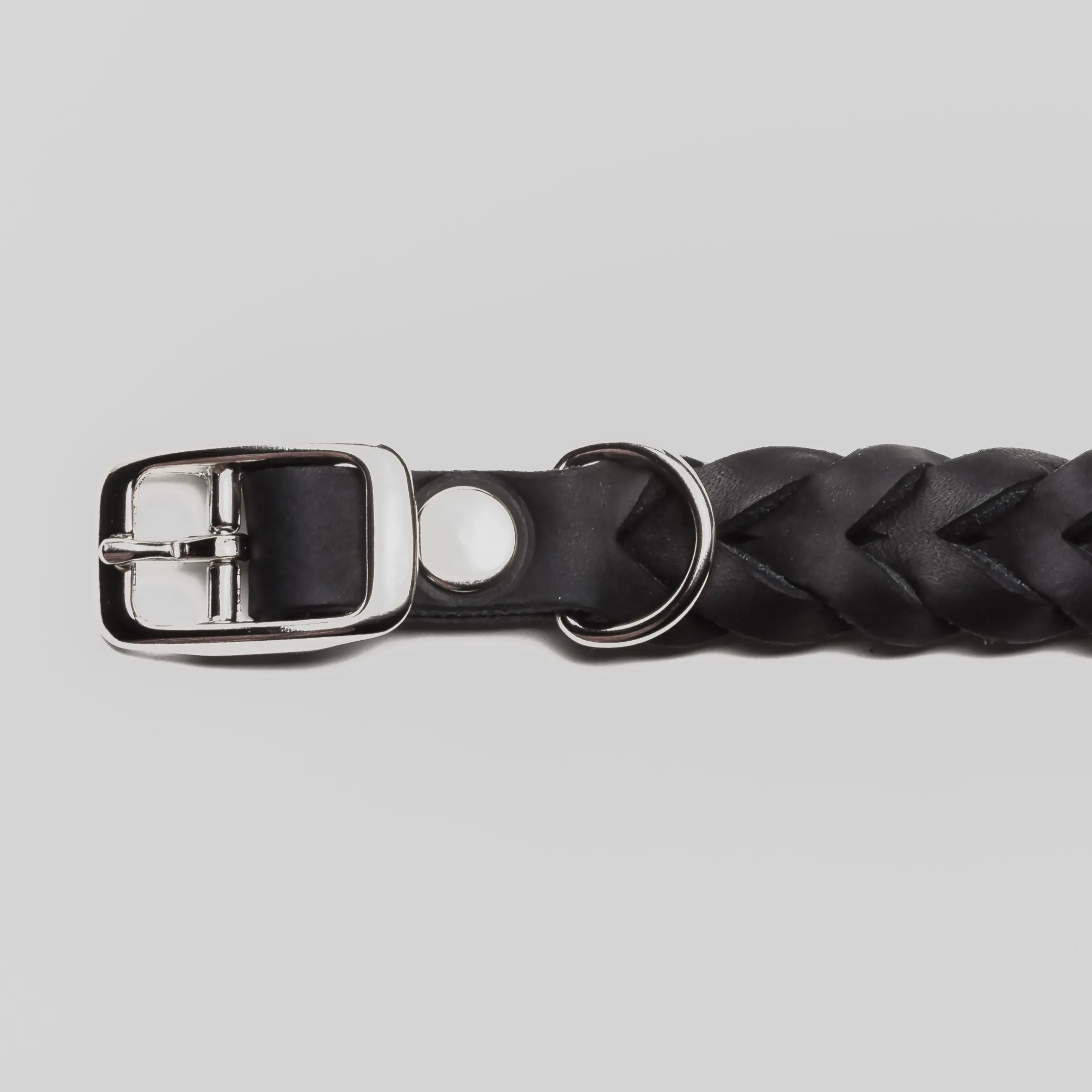 Cloud7: Central Park Black Leather Dog Collar