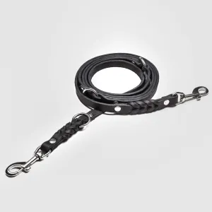 Cloud7: Riverside Park Black Leather Dog Leash