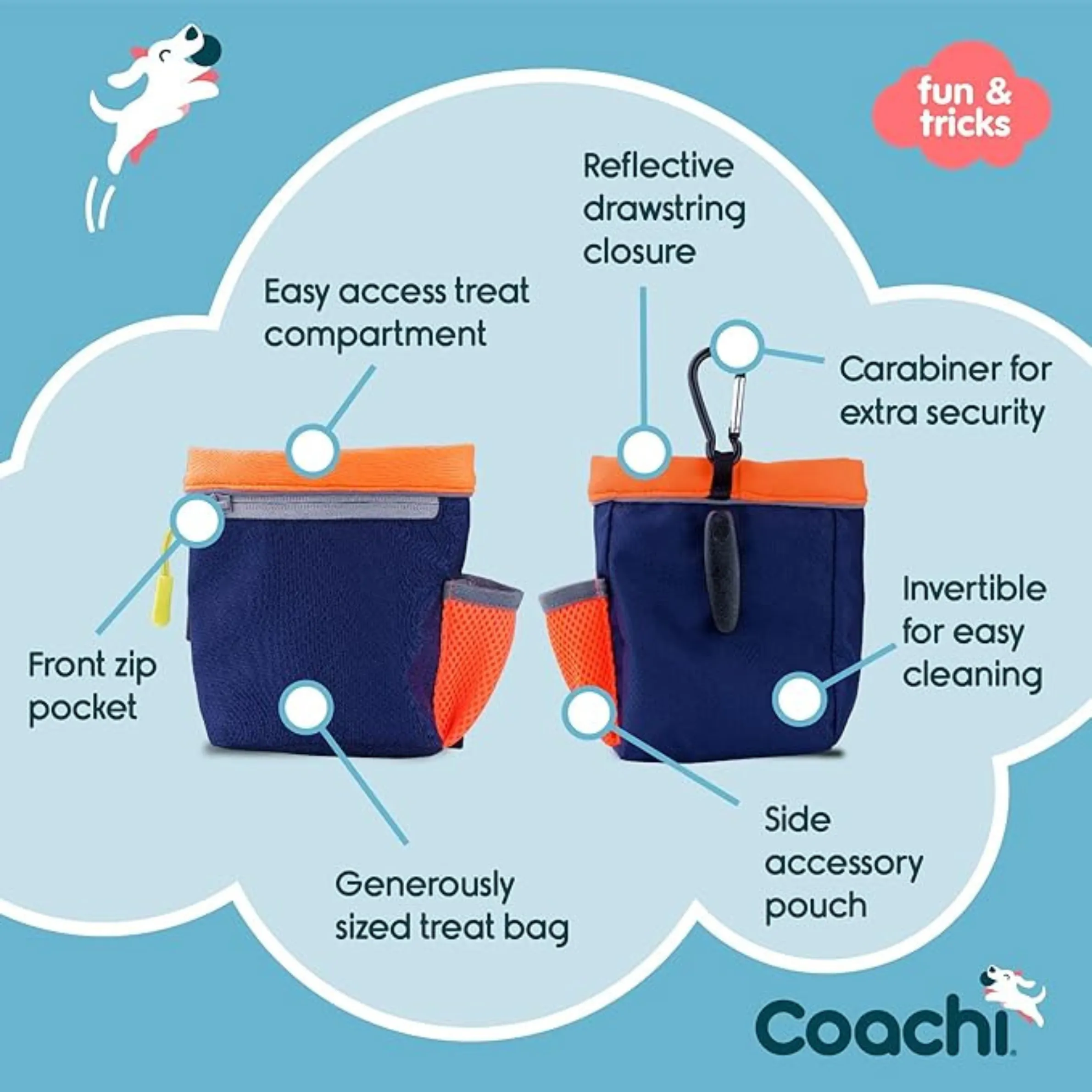 Coachi Train & Treat Bag Coral