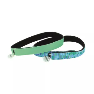 Coastal ElastaCat FlexFit Cat Collar 2Pk Checkerboard and Seafoam