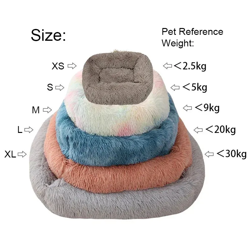 Cozy Plush Pet Bed for Dogs and Cats - Available in Multiple Sizes and Colors