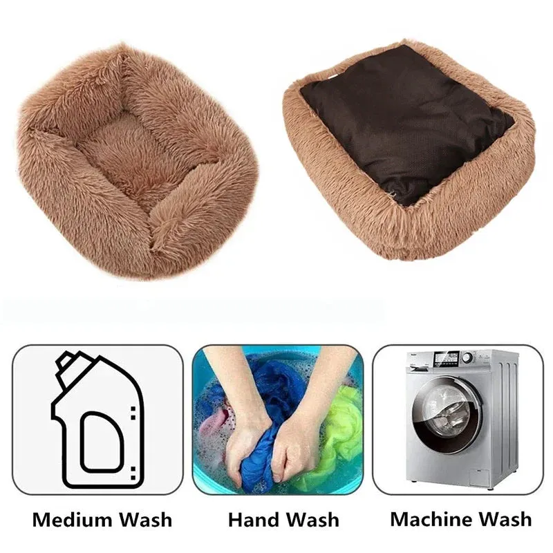 Cozy Plush Pet Bed for Dogs and Cats - Available in Multiple Sizes and Colors