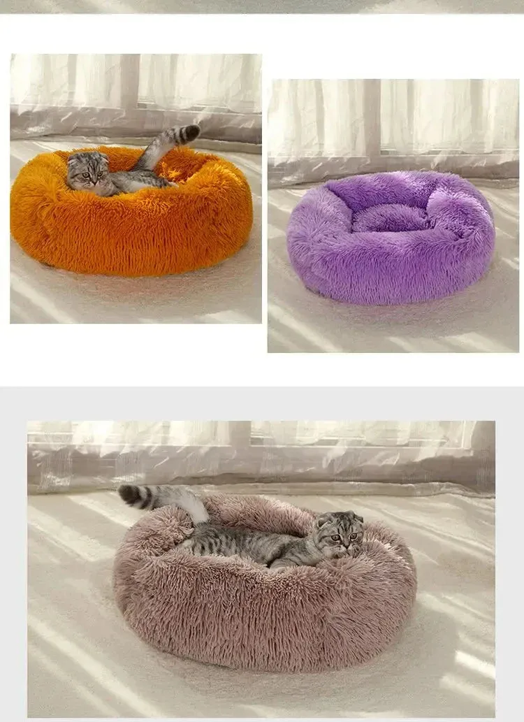 Cozy Plush Pet Bed for Dogs and Cats - Available in Multiple Sizes and Colors