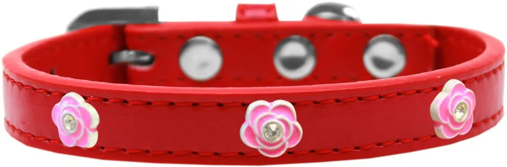 Dog, Puppy & Pet Widget Fashion  Collar, "Bright Pink Roses"