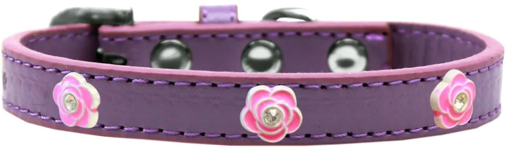 Dog, Puppy & Pet Widget Fashion  Collar, "Bright Pink Roses"