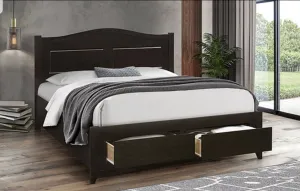 Double Espresso Bed with Storage Drawers- Model #422