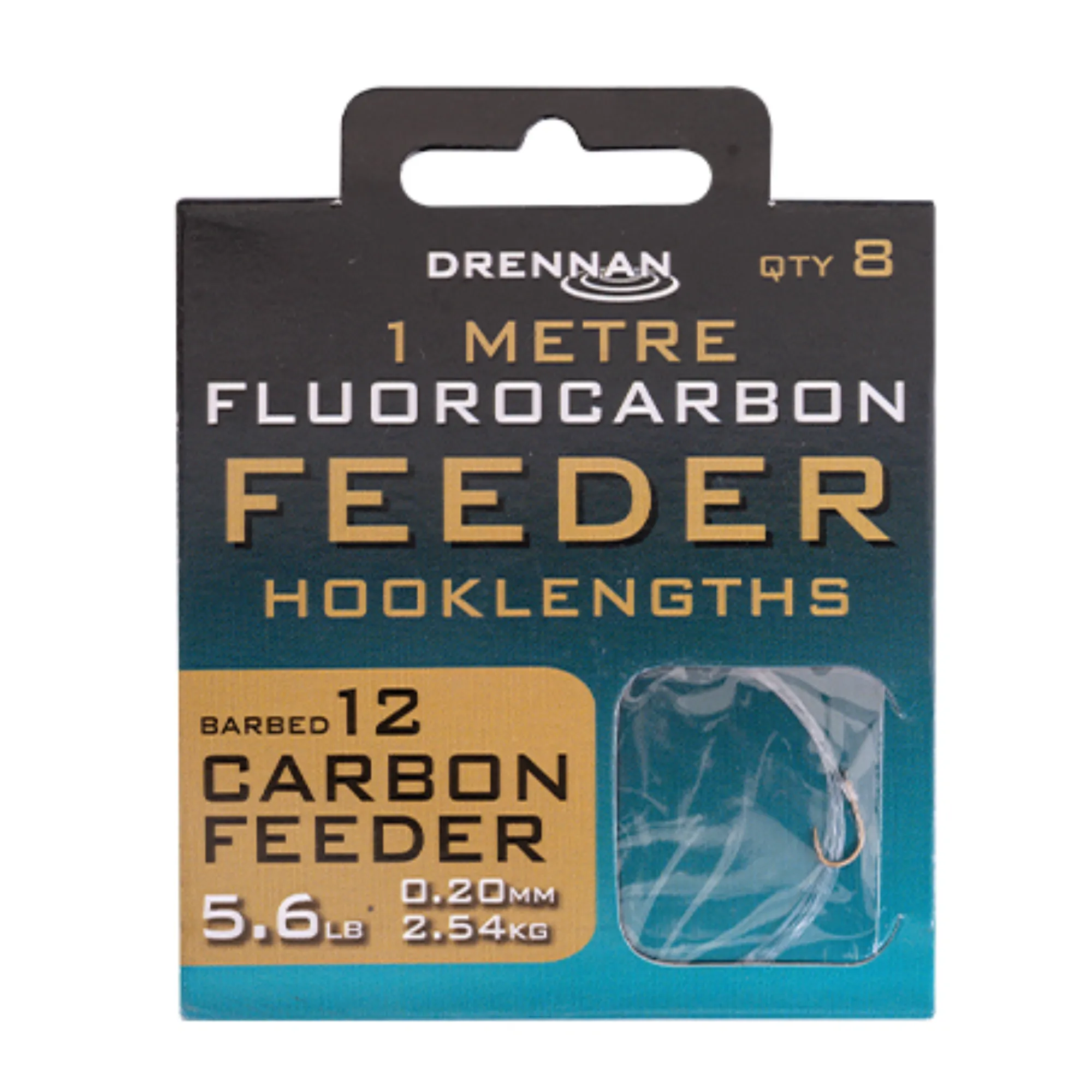 Drennan 1 Metre Carbon Feeder Fluorocarbon Hooklength  12 14 16 fishing hooks to nylon