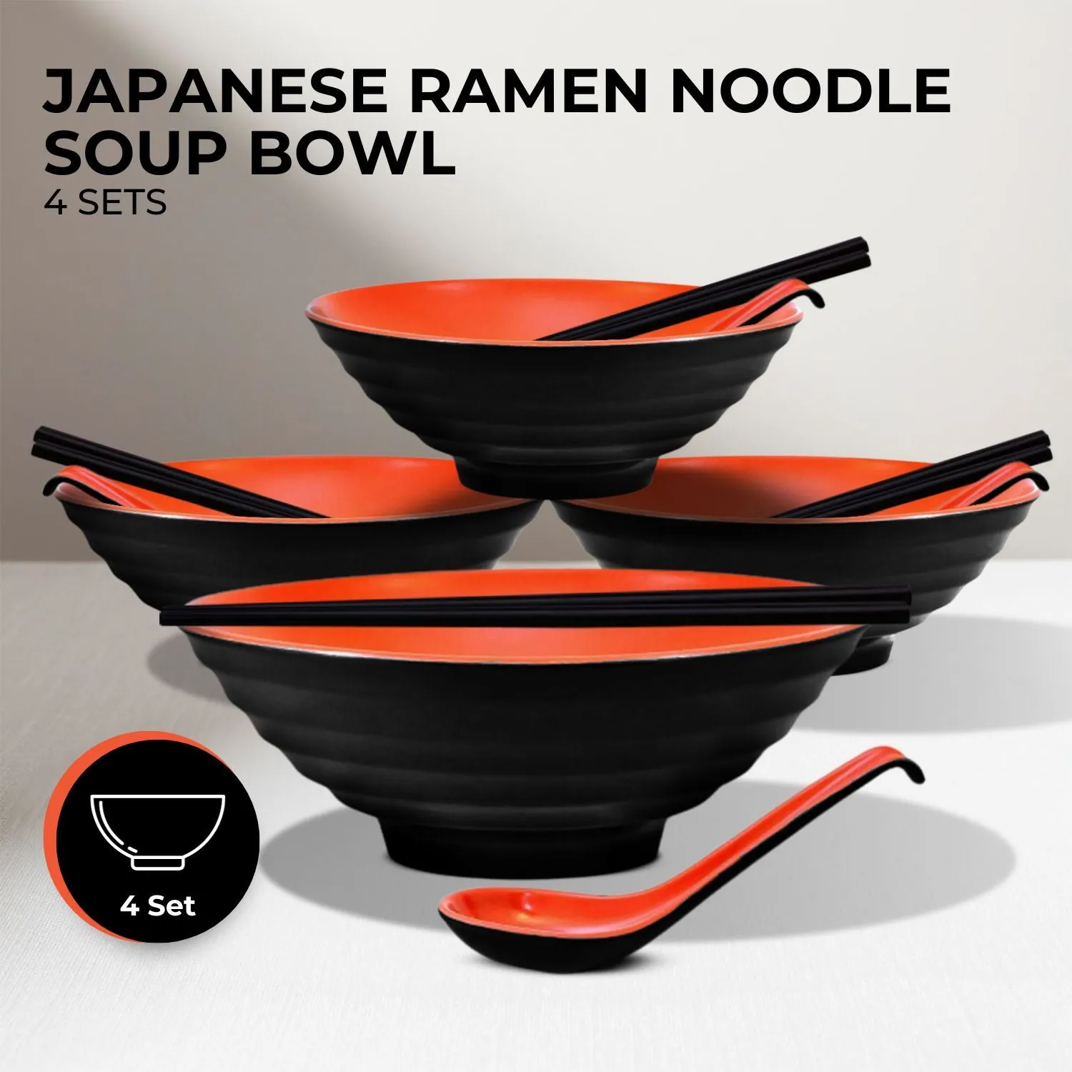 Durable Heat-Resistant 12-Piece Ramen Bowl Set - GOMINIMO