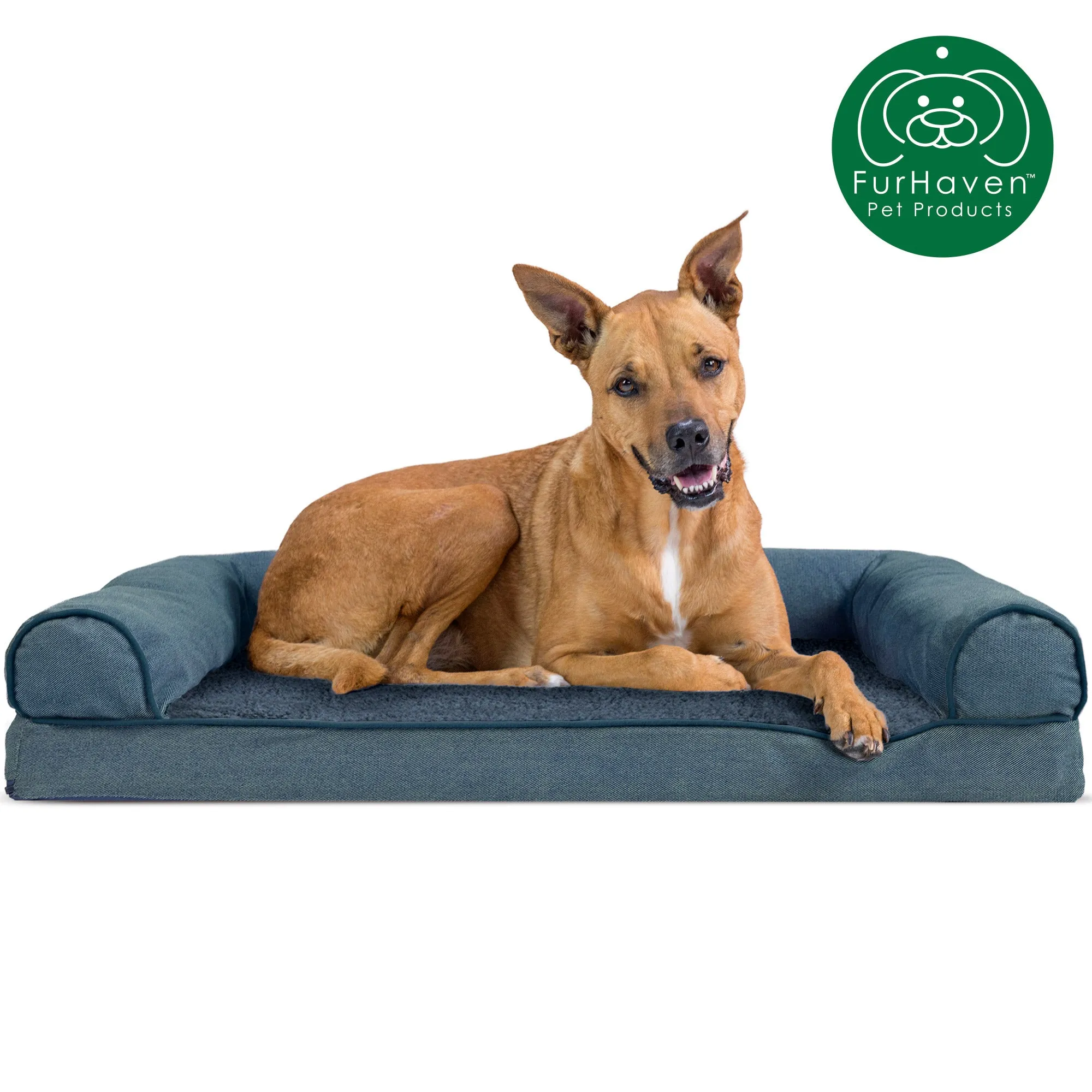 Faux Fleece & Chenille Sofa-Style Pet Bed