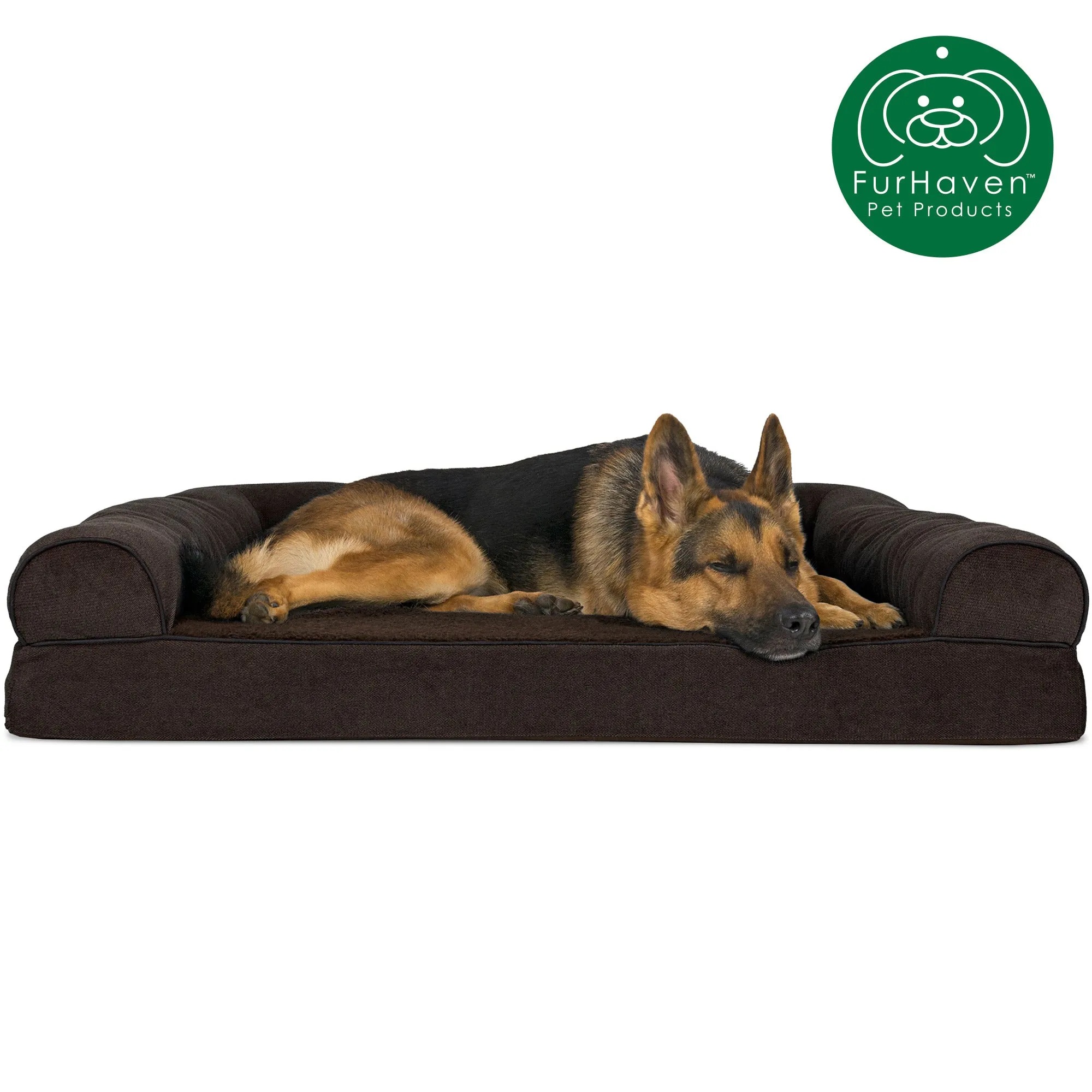 Faux Fleece & Chenille Sofa-Style Pet Bed