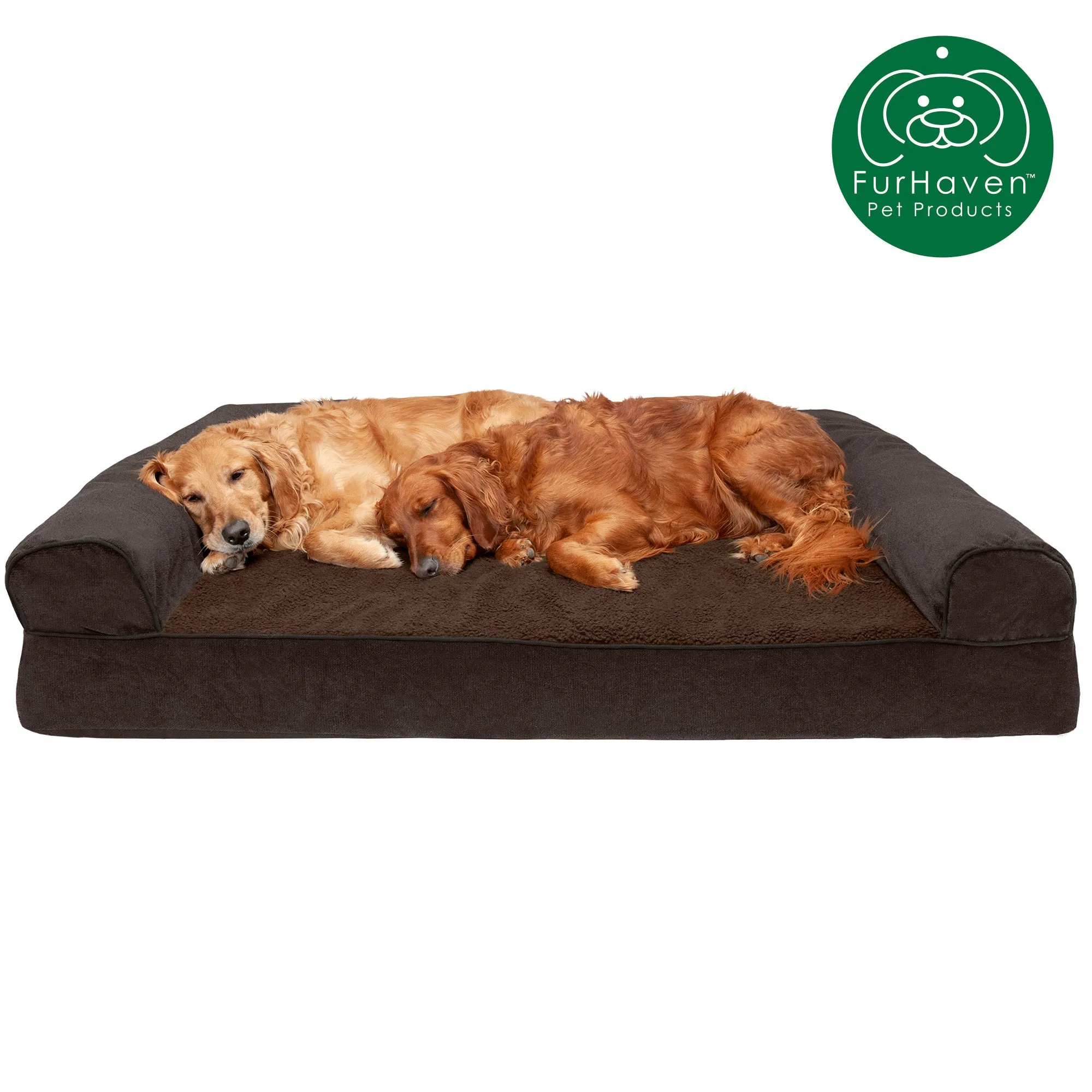 Faux Fleece & Chenille Sofa-Style Pet Bed