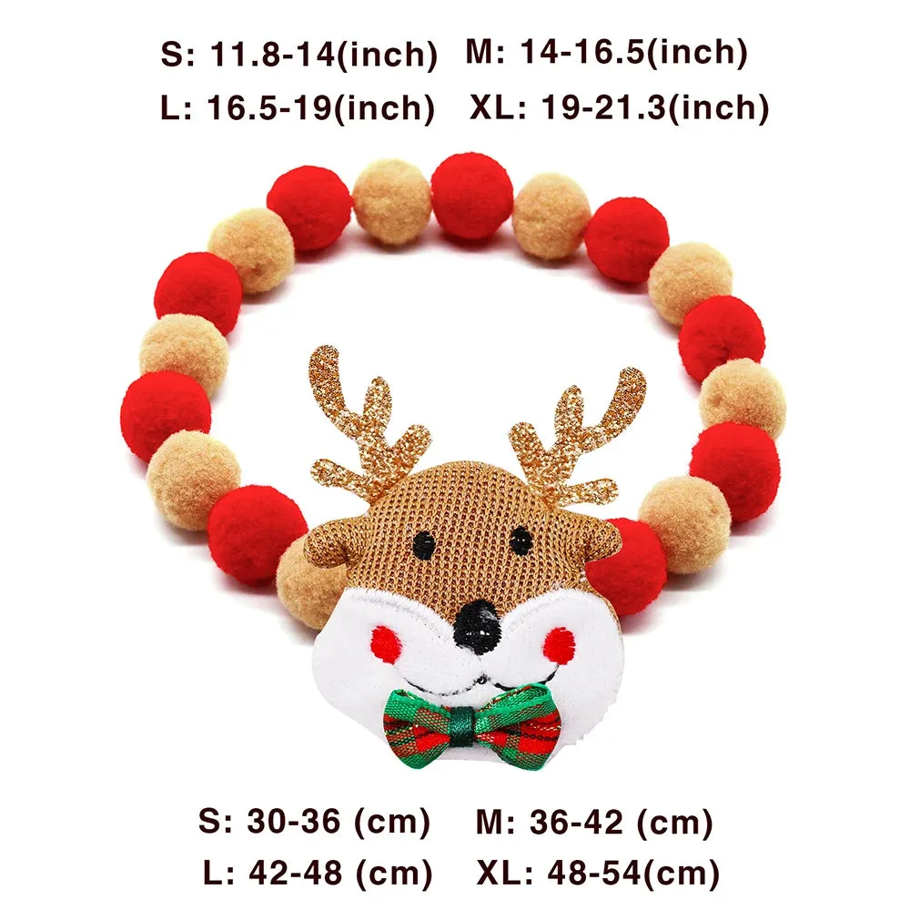 Festive Holiday Pet Bowtie Collar with Seasonal Design