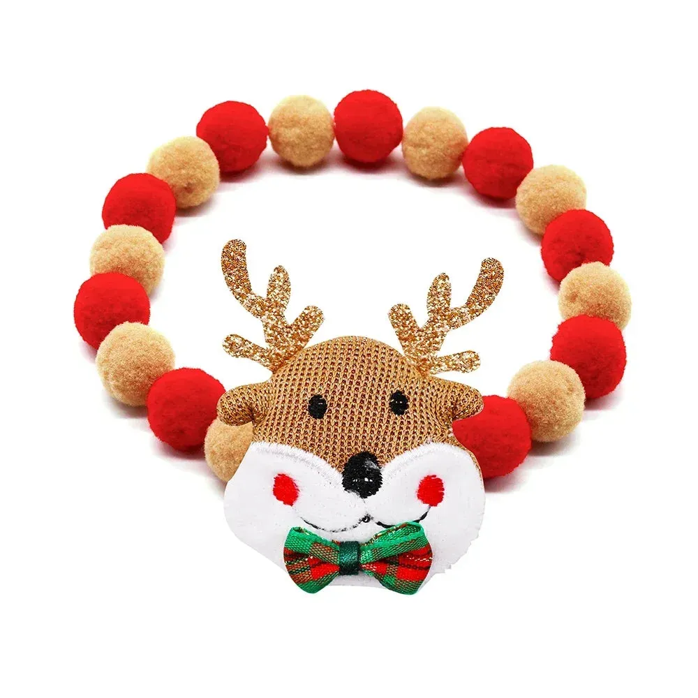 Festive Holiday Pet Bowtie Collar with Seasonal Design