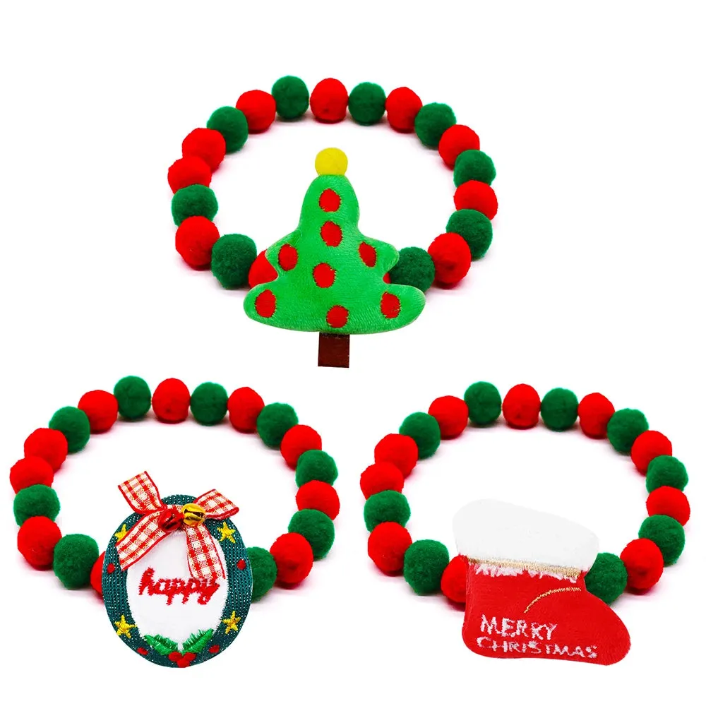 Festive Holiday Pet Bowtie Collar with Seasonal Design