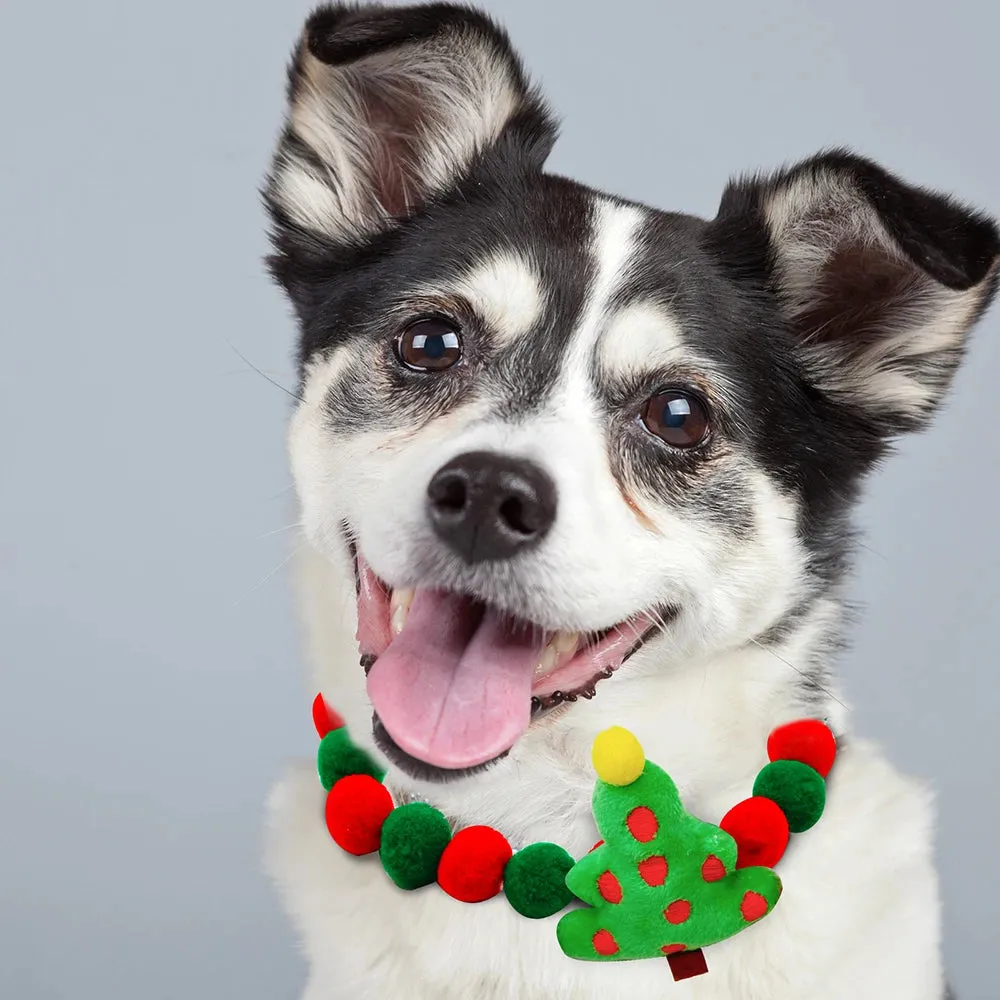 Festive Holiday Pet Bowtie Collar with Seasonal Design