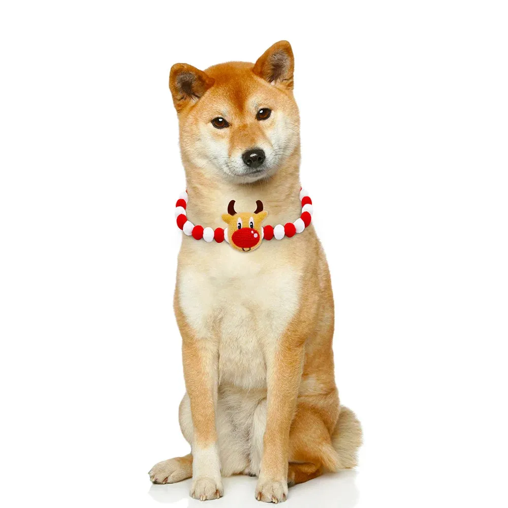 Festive Holiday Pet Bowtie Collar with Seasonal Design