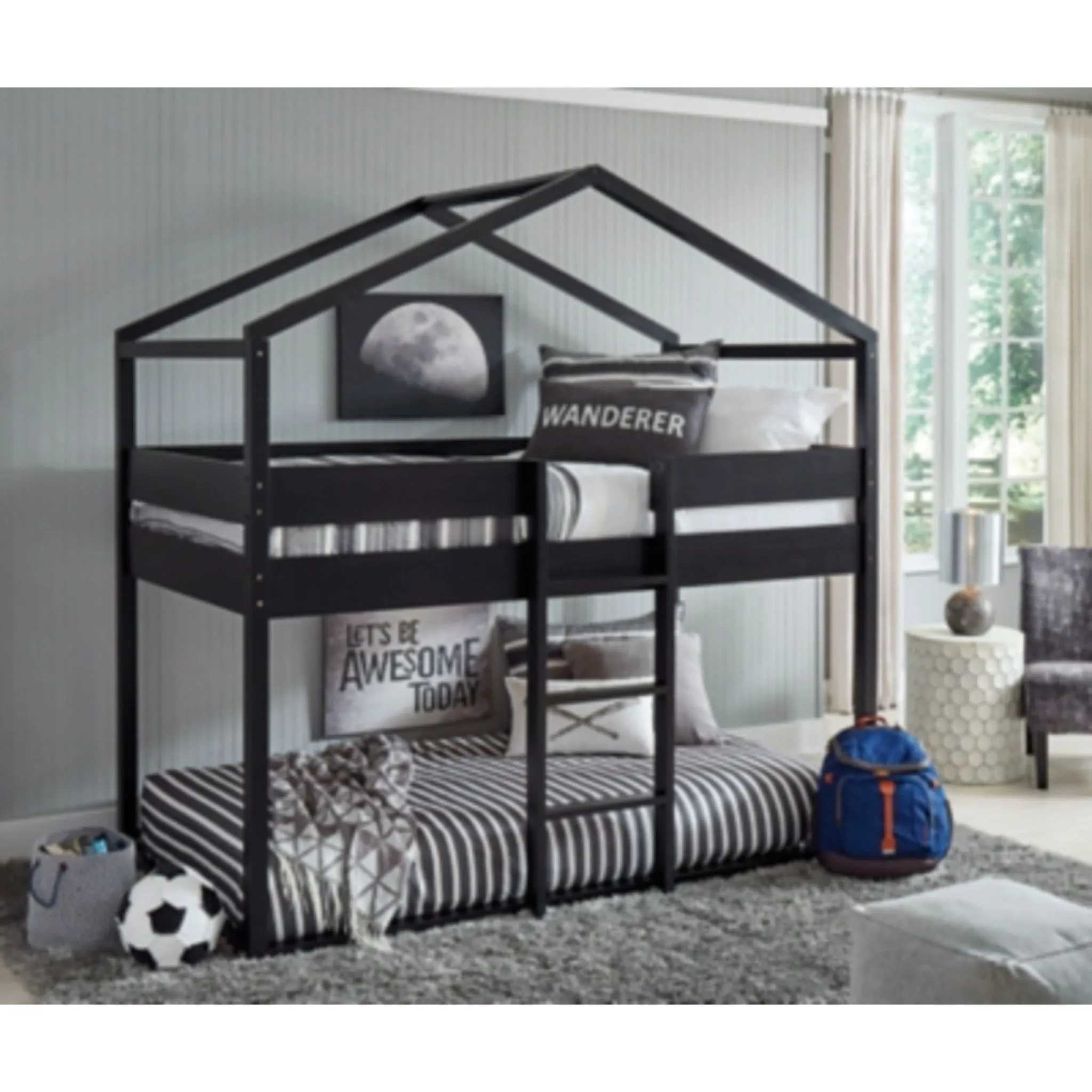 Flannibrook Twin/Twin House Loft Bed