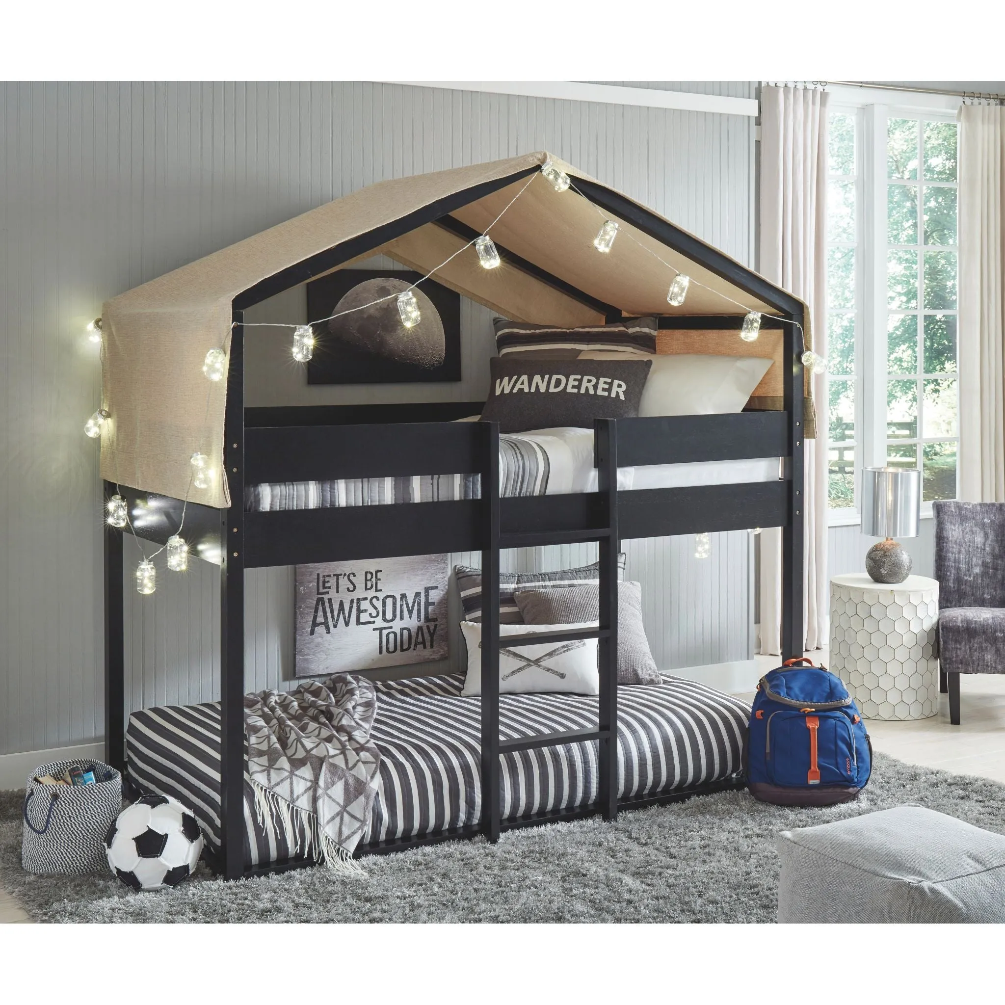 Flannibrook Twin/Twin House Loft Bed