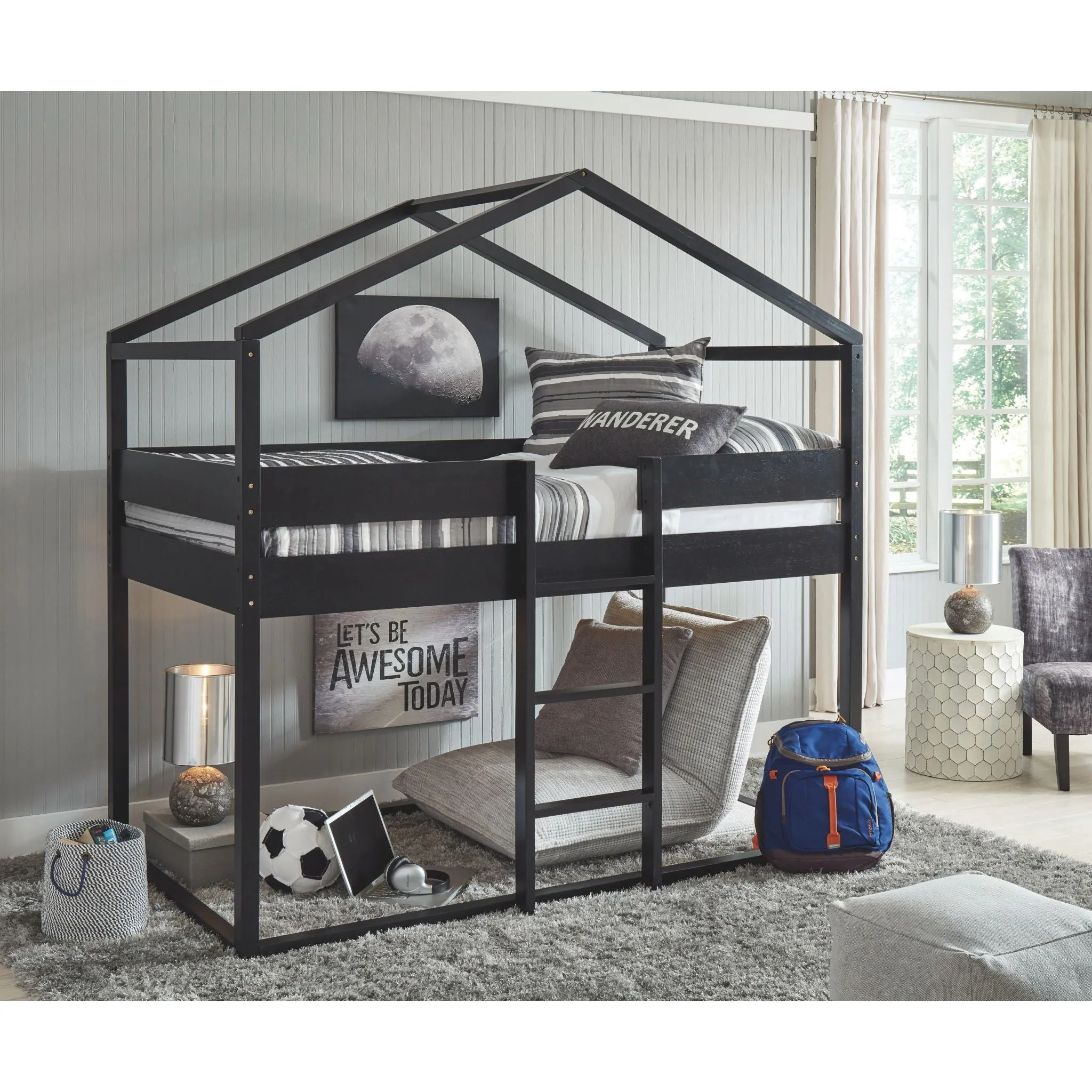 Flannibrook Twin/Twin House Loft Bed