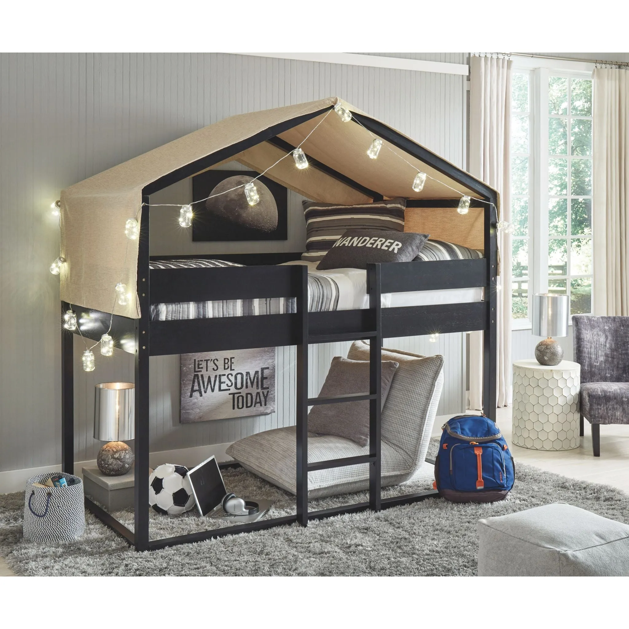 Flannibrook Twin/Twin House Loft Bed