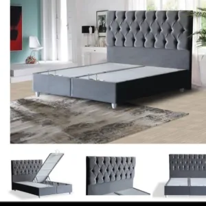 Grey Hydraulic Storage Bed- Made In Turkey- Model #285