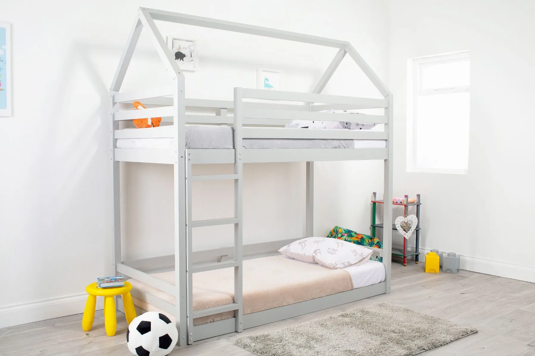 Grey Playhouse Kids Bunk Bed