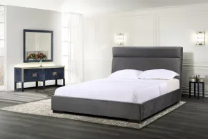 Grey Premium Fabric Platform Bed- Queen or King- Model #381QB