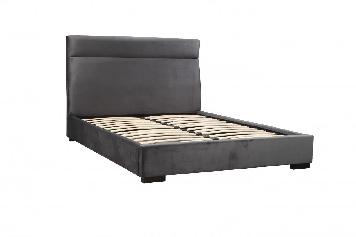 Grey Premium Fabric Platform Bed- Queen or King- Model #381QB