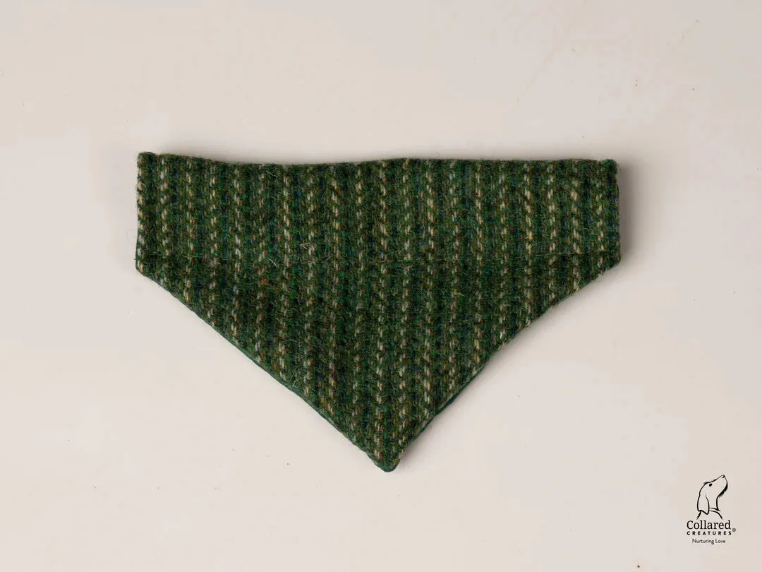 Harris Tweed Dashes of Green Clasp Dog Collar