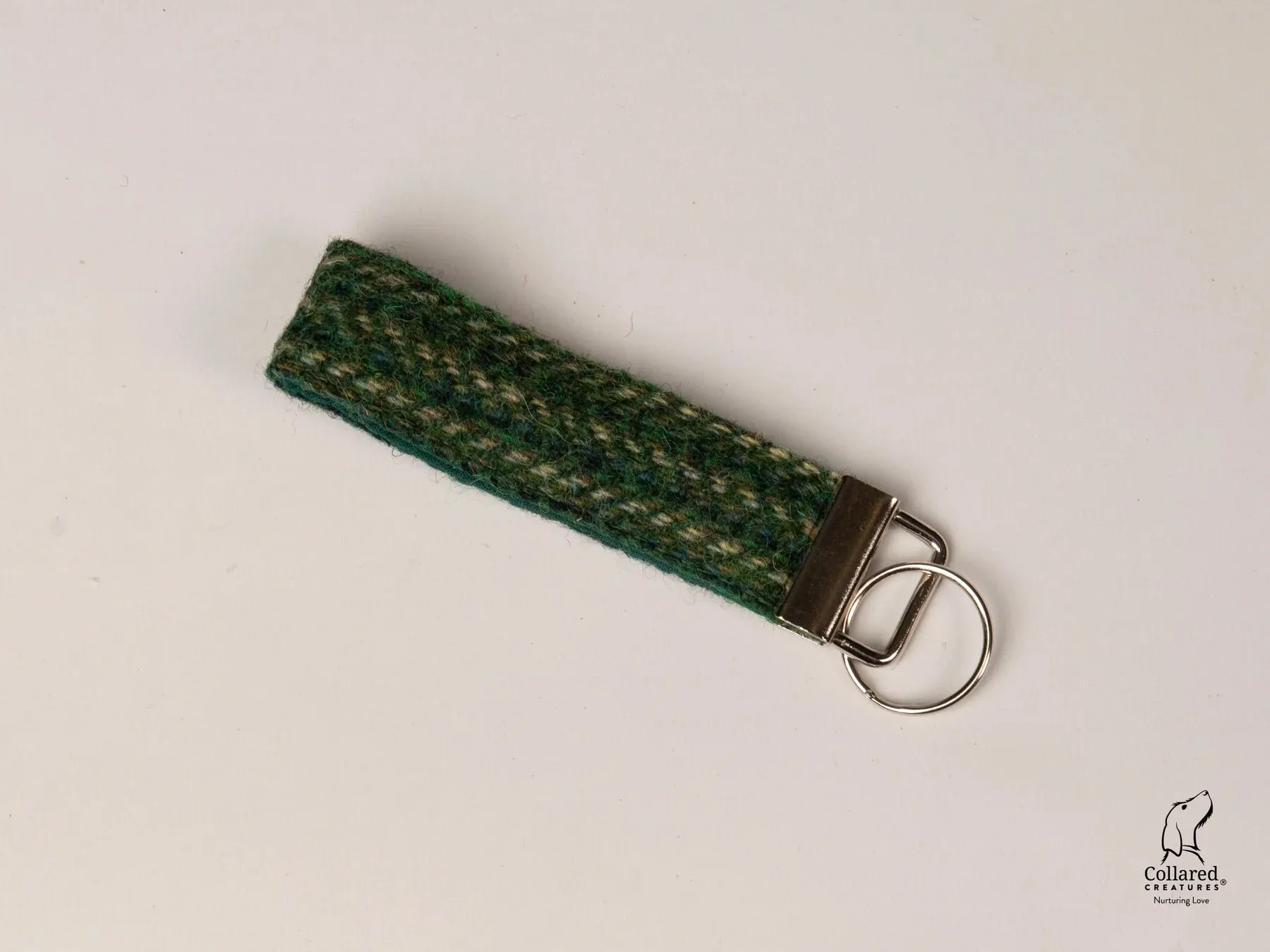 Harris Tweed Dashes of Green Clasp Dog Collar