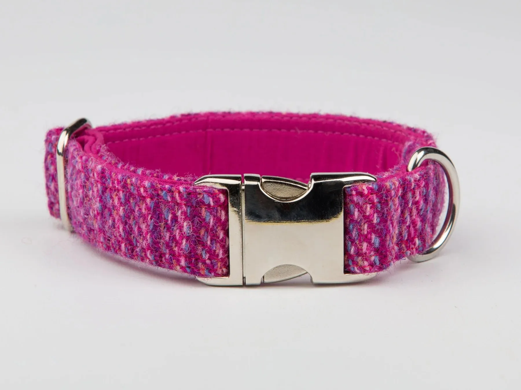 Harris Tweed Pink Koana Dog Collar