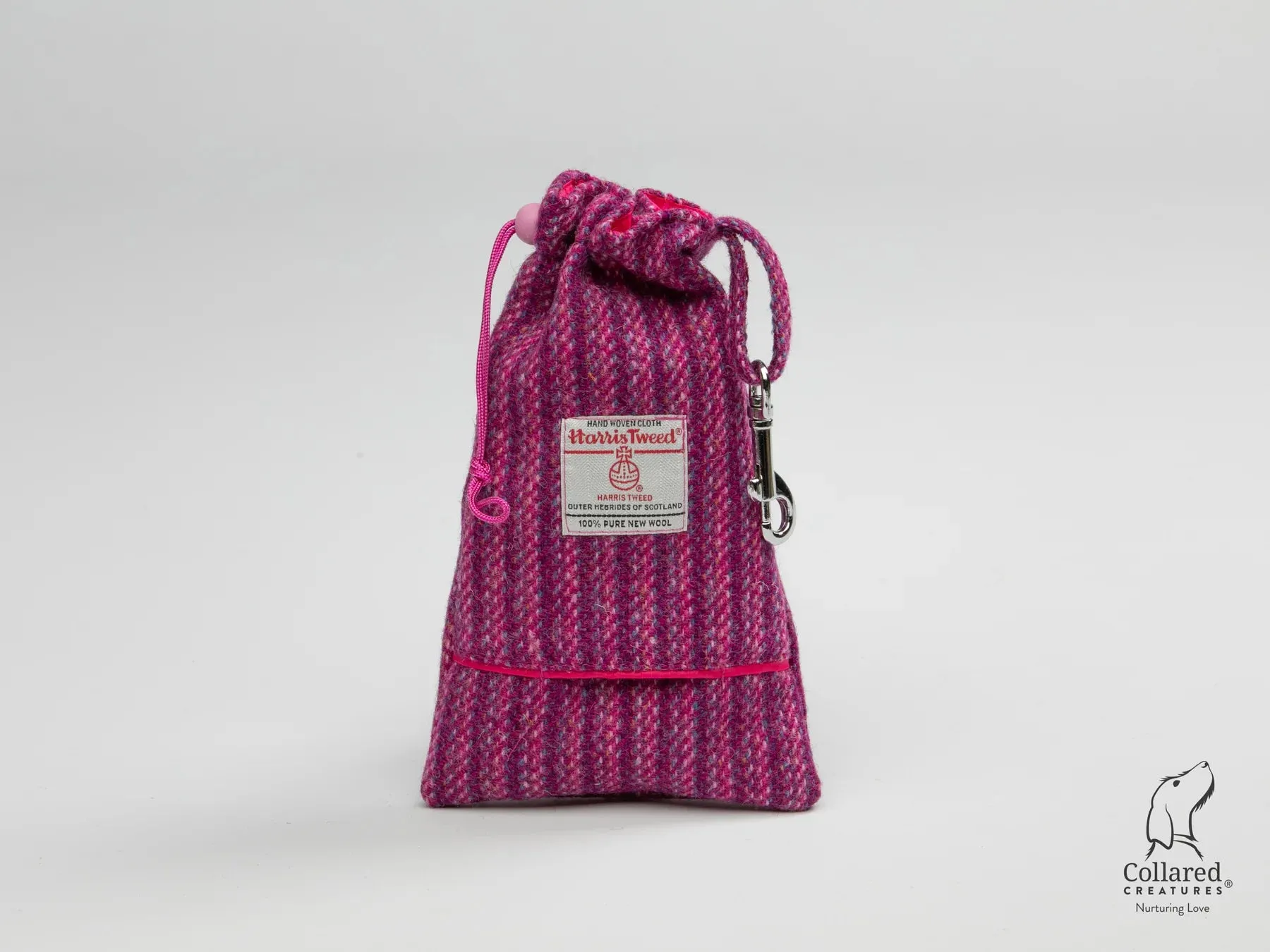 Harris Tweed Pink Koana Dog Collar