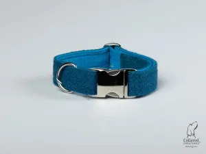 Harris Tweed Teal Herringbone Dog Collar