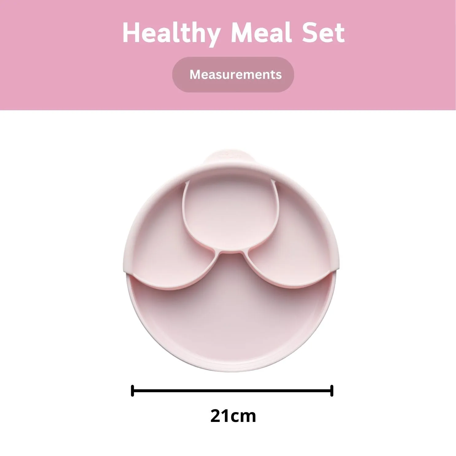 Healthy Meal Suction Plate Set - Cotton Candy